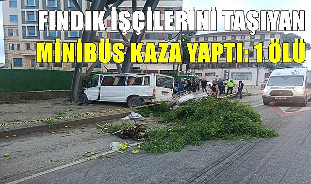 Fındık işçilerini taşıyan minibüs kaza yaptı