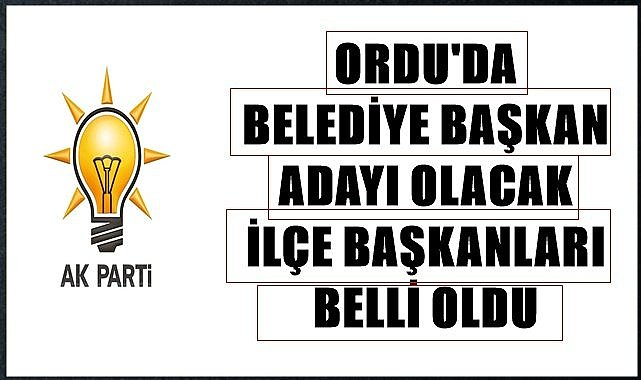 Ordu&#039;da AK Parti&#039;de belediye başkan adaylığı için istifa edecek ilçe başkanları belli oldu