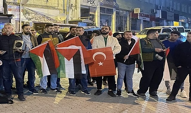 İsrail'in Gazze'deki hastaneye saldırısı Ordu'da protesto edildi
