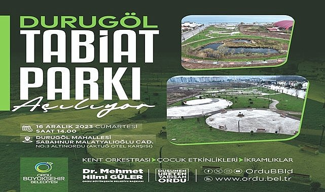 Ordu&#039;da 10 yıldır konuşuluyordu;  Durugöl Tabiat Parkı açılıyor