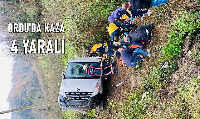 Ordu&#039;da kamyonet fındık bahçesine uçtu: 4 yaralı