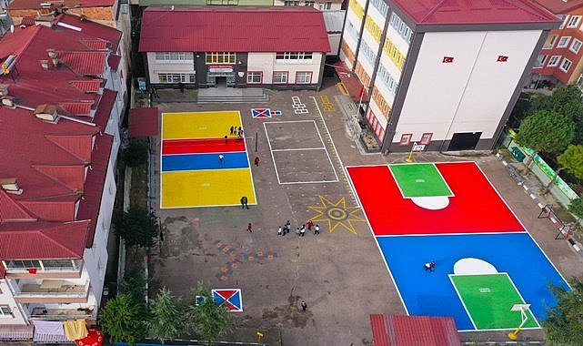 Altınordu&#039;da okul bahçeleri renklendi