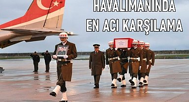 Şehit Ahmet Köroğlu'nun cenazesi Ordu Giresun Havalimanı'nda karşılandı
