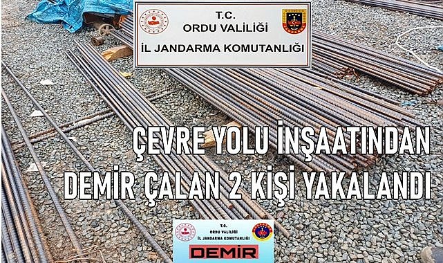 Ordu Çevre Yolu inşaatından demir çalındı