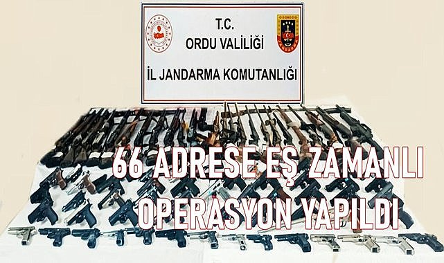 Ordu&#039;da cephanelik operasyonu: 66 kişi gözaltına alındı