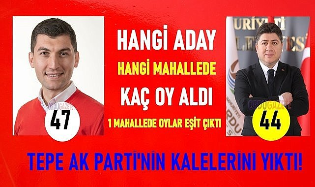 Altınordu&#039;da mahallelerde sürpriz seçim sonuçları alındı; en büyük mahallede oylar eşit çıktı