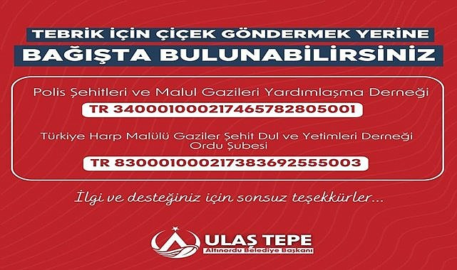Başkan Tepe farkını ortaya koymaya başladı;  çiçek yerine bağış yapın!