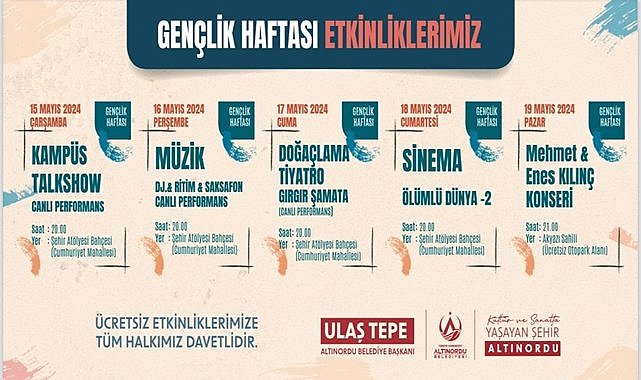 Altınordu&#039;da Gençlik Haftası Kutlamaları Erken Başlıyor