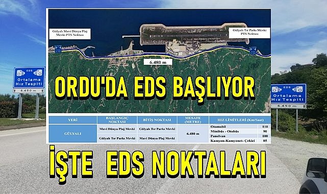 Ordu&#039;da EDS ile trafik denetimi ilk O ilçede başlıyor!
