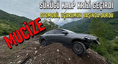 Ordu'da mucize! Sürücü kalp krizi geçirdi, otomobil uçurumun başında durdu