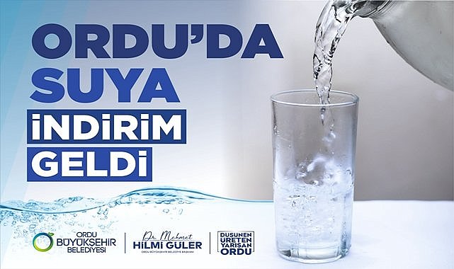 Ordu&#039;da su fiyatları indirildi! Kime ne kadar indirim yapıldı?