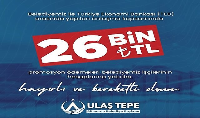 Altınordu Belediye işçileri 26 bin TL banka promosyonu aldı!