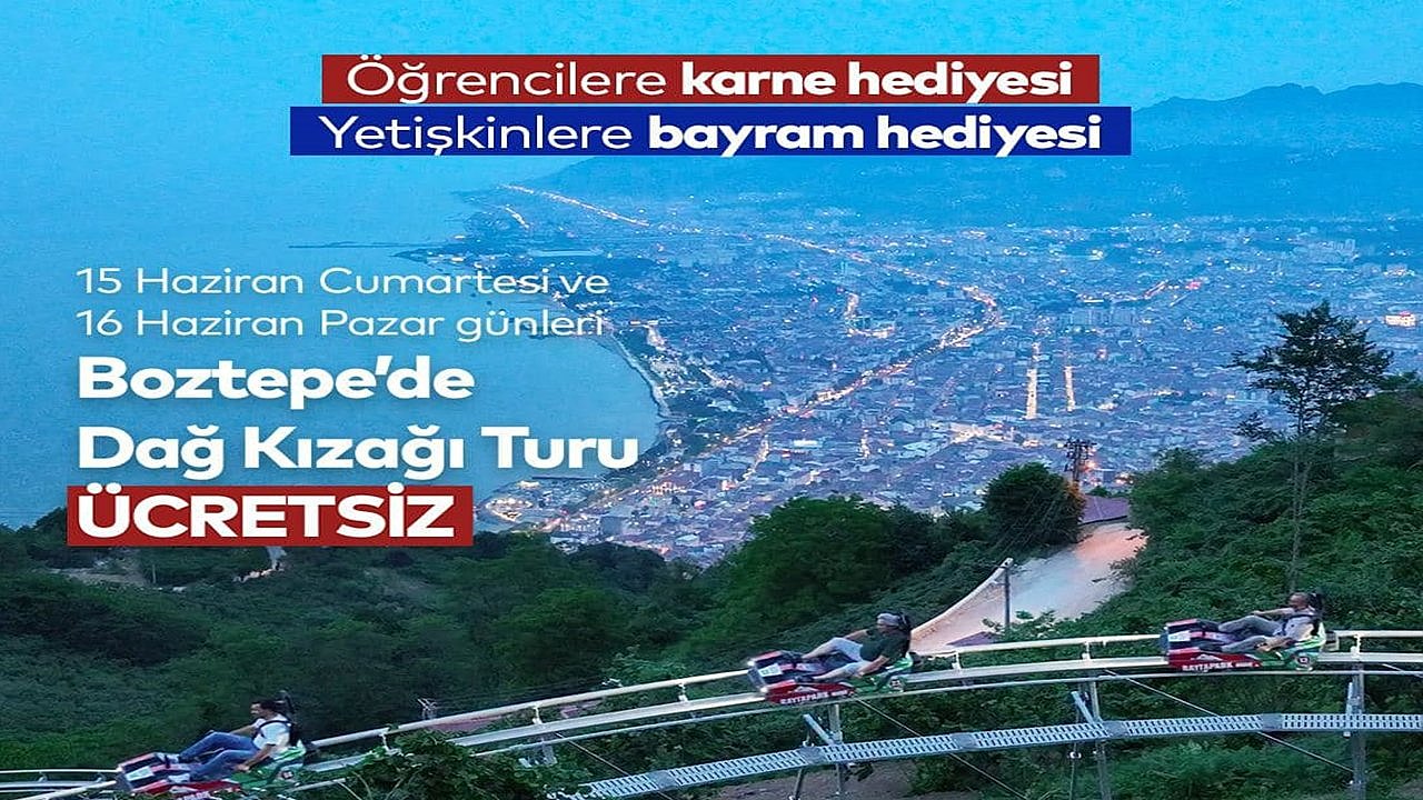 Boztepe'de açılan Dağ Kızağı iki gün ücretsiz, Ordulular çifte bayram etti!