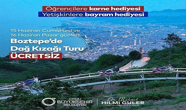 Boztepe&#039;de açılan Dağ Kızağı iki gün ücretsiz, Ordulular çifte bayram etti!