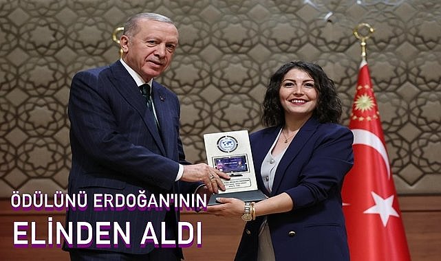 Köylü Kızı Semra Ödülünü Cumhurbaşkanı Erdoğan&#039;dan aldı