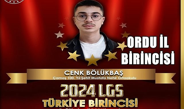 LGS&#039;de Ordu İl birincisi 500 tam puan aldı, Türkiye birincisi de oldu