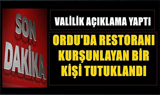 Valilik açıklama yaptı; Yakalanan 1 kişi tutuklandı!