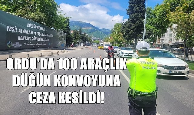 Ordu&#039;da 100 araçlık düğün konvoyuna ceza kesildi!