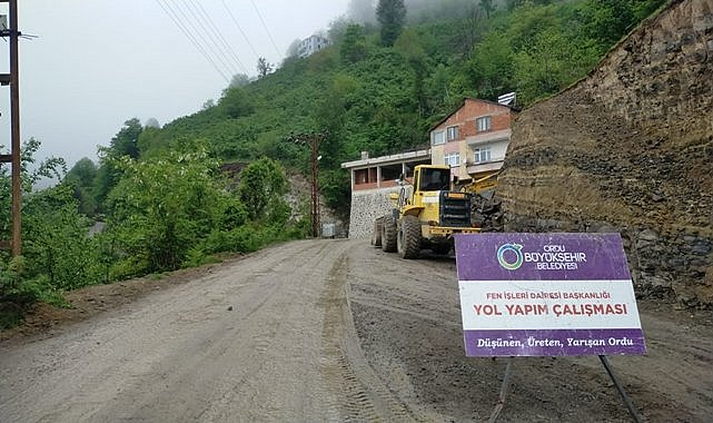 Ordu&#039;nun O ilçesinde yollar genişliyor!
