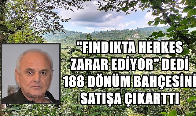 183 Dönüm Fındık Bahçesini Satıyor! Ordulu Ekonomisttin Fındık Hesabı; Herkes Zarar Ediyor.