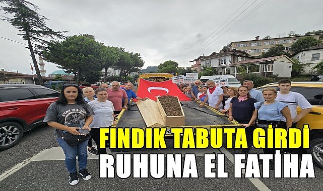 Fındık Tabuta Girdi; Fındık Üreticisinden İlginç Protesto