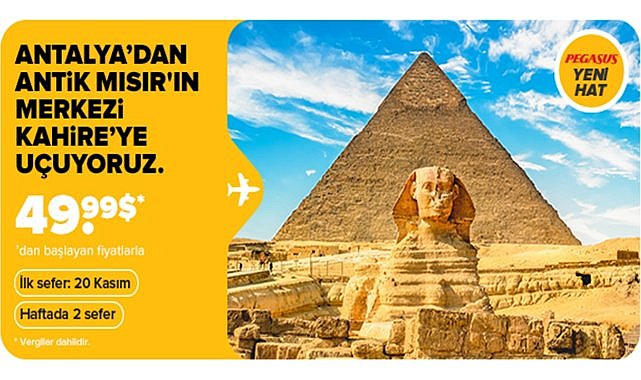 Pegasus Antalya- Kahire uçuşlarına başlıyor
