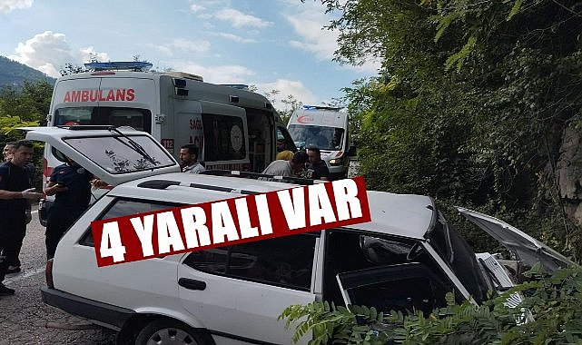 Sürücü kontrolü kaybetti, otomobil kayaya çarptı
