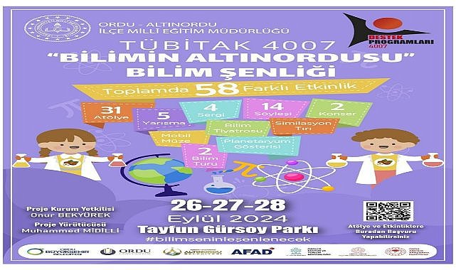 Ordu&#039;da Bilim Şöleni Başlıyor; Bilimin Altınordusu Bilim Meraklılarını Bekliyor