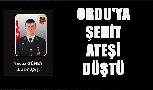 Ordu&#039;ya Şehit Ateşi Düştü; Uzman Çavuş Yavuz Güney Şehit Oldu