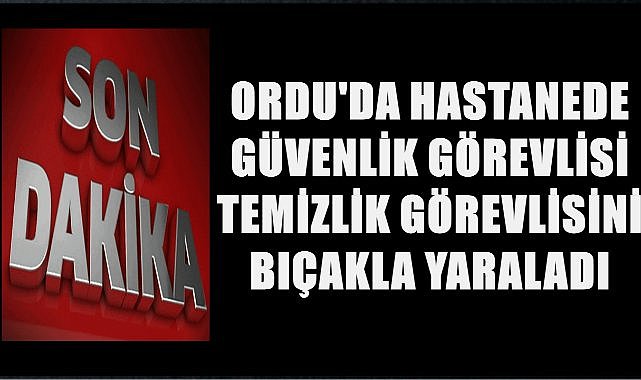 Ordu&#039;da Hastanede Güvenlik Görevlisi , Kadın Temizlik Görevlisini Yaraladı