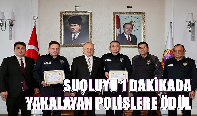 Vali Erol&#039;dan Suçluyu 1 Dakikada Yakalayan Polislere Ödül