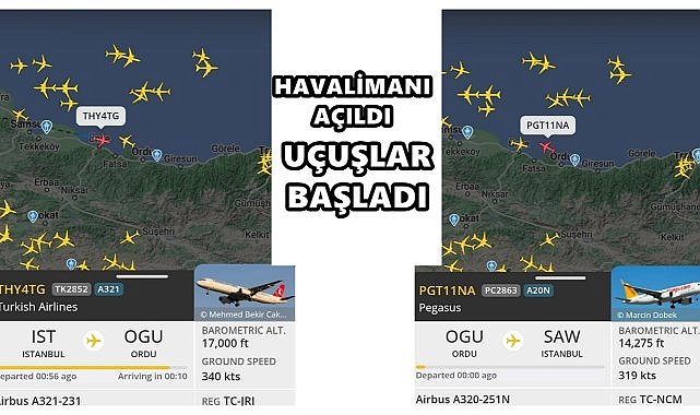 Ordu Giresun Havalimanı Açıldı, İlk Gün İki Uçuş Düzenlendi