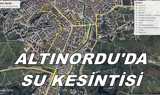 Altınordu&#039;da 4 Mahallede Planlı Su Kesintisi; İşte O Mahalleler