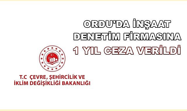 Ordu&#039;da Bir Denetim Şirketine Bakanlık 1 Yıl Ceza Verdi