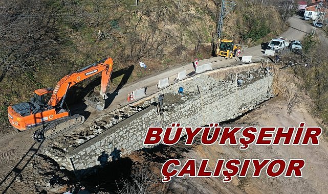 Ordu&#039;da Yollar Taş Duvarla Güvence Altına Alınıyor