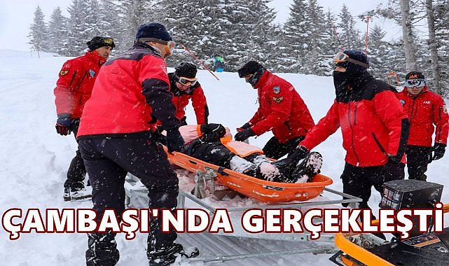 Çambaşı Kayak Merkezi&#039;nde Tatbikat Heyecan Yarattı