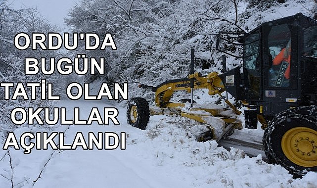 Ordu&#039;da 11 Şubat Salı Günü O İlçede Okullar Tatil Edildi