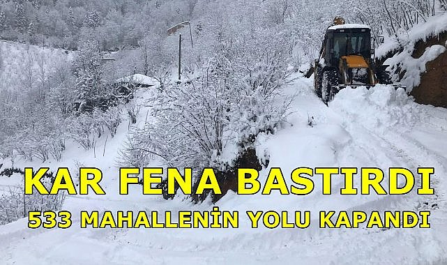 Ordu&#039;da 533 Mahallenin Yolu Kardan Kapandı!