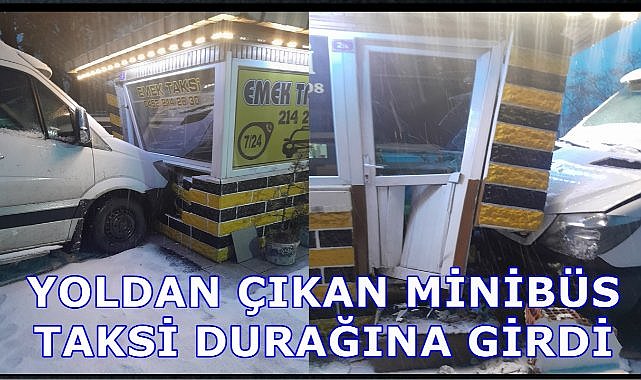 Ordu&#039;da Kontrolden Çıkan Minibüs Taksi Durağına Girdi