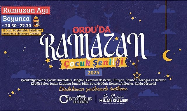 Ordu&#039;da Ramazan Ayında Çocuk Şenliği Düzenlenecek