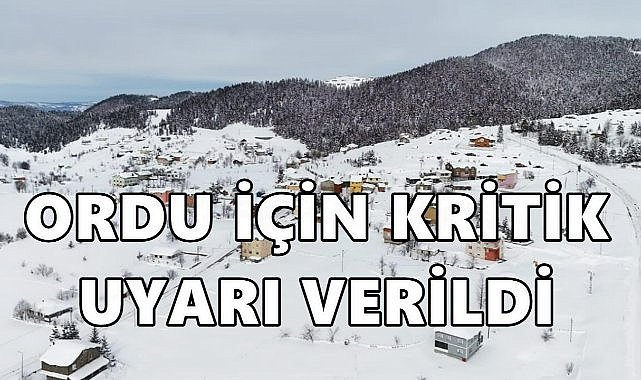 Ordu İçin Kritik uyarı; Çığ Düşebilir!