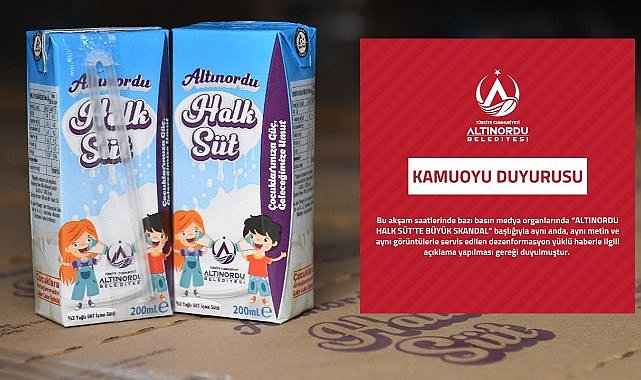 Altınordu Belediyesi&#039;nden Halk Süt Açıklaması; Gerçeği Yansıtmıyor