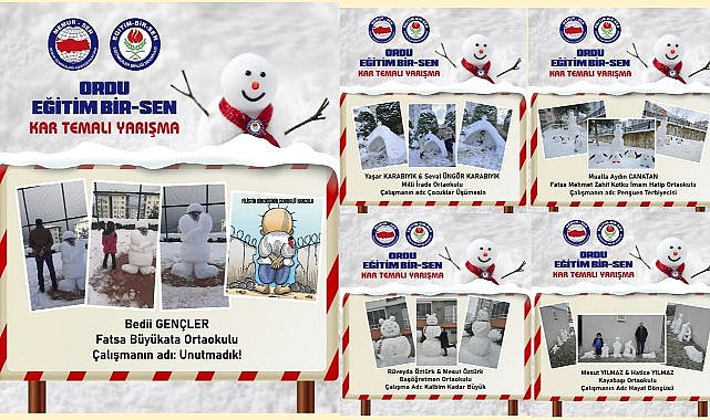 Eğitim Bir Sen Ordu Şubesi Kardan Adam Yarışmasında Dereceye Girenler Açıklandı