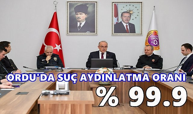 Ordu&#039;da Suç Aydınlatma Oranı % 99.9&#039;a Ulaştı!