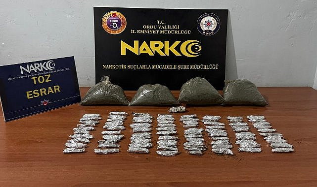 Ordu&#039;da Uyuşturucu Operasyonu; 826 Gram Esrar Yakalandı