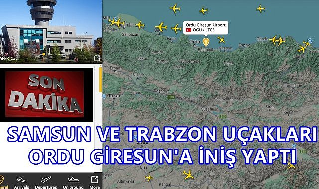 Trabzon ve Samsun Uçakları Ordu Giresun Havalimanı&#039;na İniş Yaptı