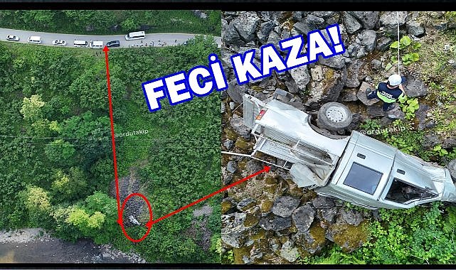 Ordu&#039;da Bayram Sevinci Kaza ile Bitti: 200 Metrelik Uçurumdan Dereye Düştüler