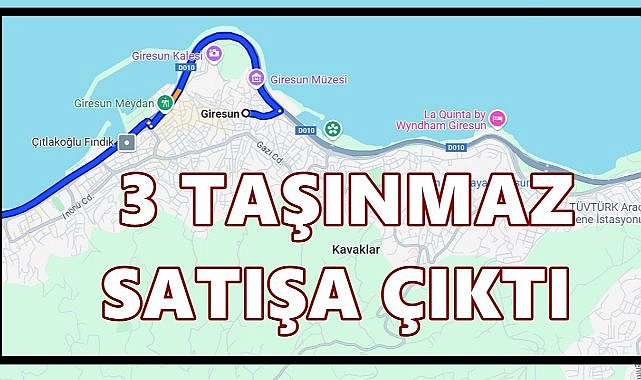  Giresun Kavaklar Mahallesi’nde Üç Taşınmaz Satışa Çıkıyor