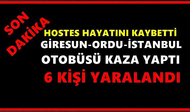 Giresun-Ordu’dan İstanbul’a Giden Yolcu Otobüsü Kocaeli’de Kaza Yaptı: Hostes Hayatını Kaybetti, 6 Yaralı