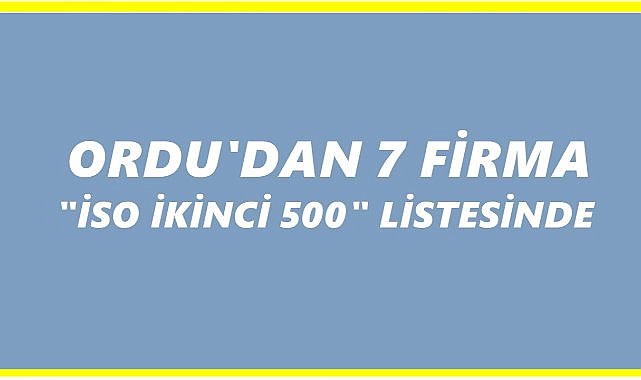 Gürsoy, Şenocak, Poyraz ve Daha Fazlası: Ordu’dan 7 Firma Türkiye Listesinde!